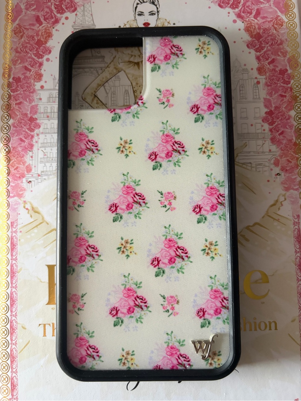 WF Floral Pink Rose Pattern- IPhone 13 Case
